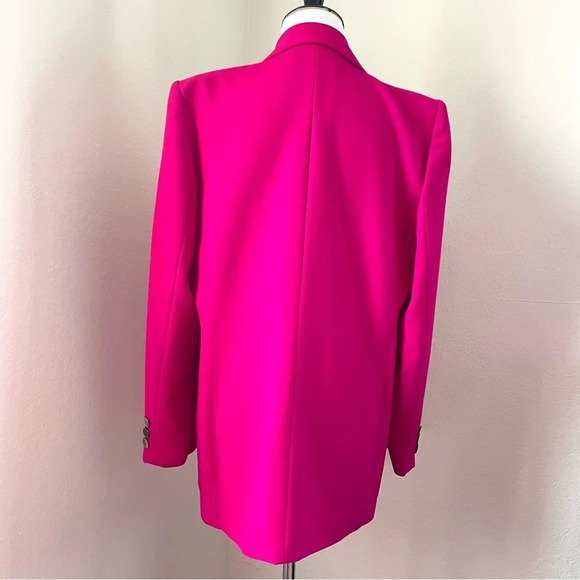 Vintage Oversized Pink Fuchsia 100% Wool Blazer Small/Medium - Picture 4 of 12